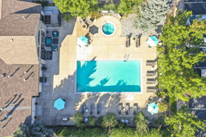 Denver apartment for rent - a birds eye view of the pool at the resort at longboat key club