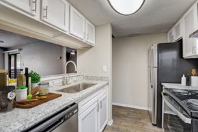 New Braunfels apartment for rent - an open kitchen with granite counter tops and stainless steel appliances