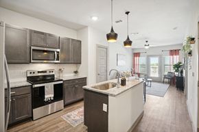 Decatur apartment for rent - a kitchen with stainless steel appliances and a counter top