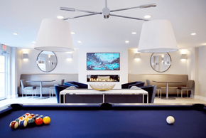 Westport apartment for rent - A pool table with a white ball on it.