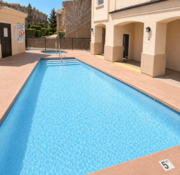 Las Vegas apartment for rent - A small pool with a number 5 on the side.