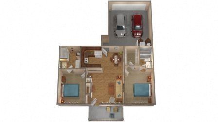 Floor plan for 2 beds, 2 baths, 1005 sqft