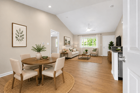 Springfield apartment for rent - A dining room with a round table and chairs.