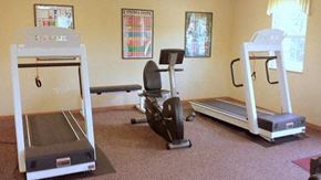 Groveport apartment for rent - A room with a treadmill, a stationary bike and a rowing machine.