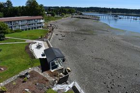 Silverdale apartment for rent - a view of the beach from the top of the building