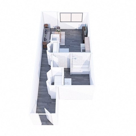 Floor plan for studio, 1 bath, 524 sqft