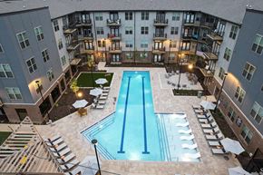 Nashville apartment for rent - an aerial view of an apartment complex swimming pool