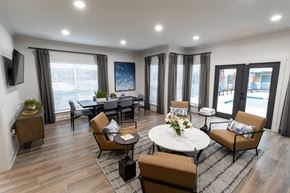 Decatur apartment for rent - a living room with couches and chairs and a table