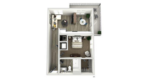 Floor plan for 1 bed, 1 bath, 644 sqft