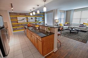 Atlanta apartment for rent - Chelsea kitchen and breakfast bar at West Inman Lofts Apartments, Atlanta, GA, 30312