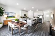 Stone Mountain townhouse for rent - an open kitchen and dining room with a table and chairs