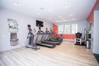 Fitness center treadmills