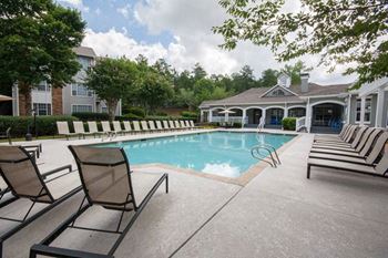 Relaxing swimming pool with sundeck