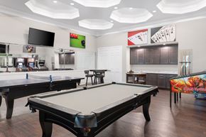 Apex apartment for rent - a recreation room with two pool tables and a flat screen tv