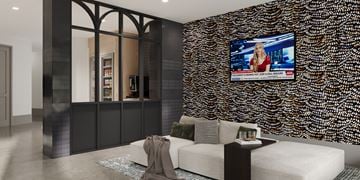Buford townhouse for rent - A modern living room with a television on the wall.