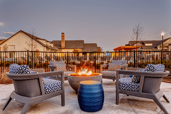 Poolside fire pit