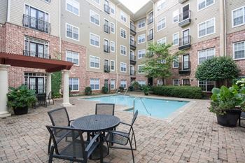 Pool with patio table