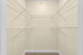 Williamstown apartment for rent - a spacious walk in closet in a home with white walls and empty shelves
