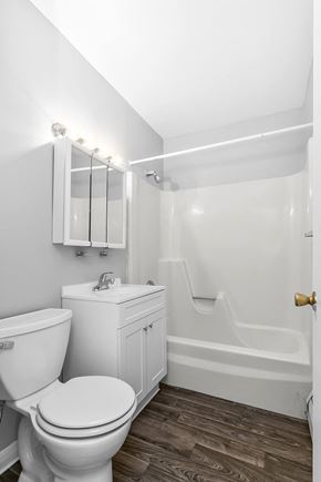 New London apartment for rent - a bathroom with a toilet and a sink at Eagle Pointe New London, CT, 06320