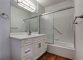 Rocky Hill apartment for rent - a bathroom with a sink and a shower at Stepny Place, Connecticut