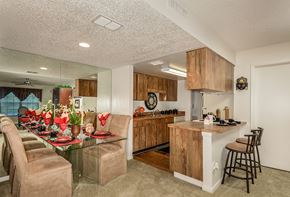 Tampa apartment for rent - Park Avenue Apartments Tampa Florida Model View of Dining Area and Kitchen Open Concept