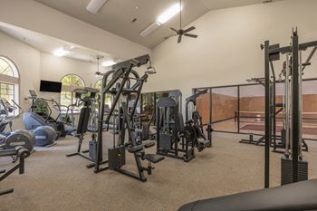 Fitness center with free weights