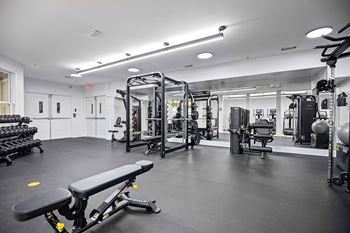 Fitness center with personal lcd tvs and studio space