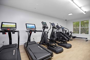 Fitness center with personal lcd tvs and studio space