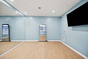 Fitness center with personal lcd tvs and studio space