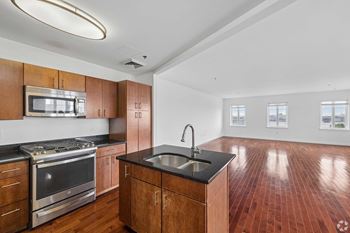 Hardwood floors in main living area