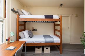 San Francisco apartment for rent - A bedroom with a bunk bed and a desk.