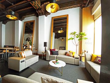 San Francisco apartment for rent - A living room with a white couch and a coffee table.