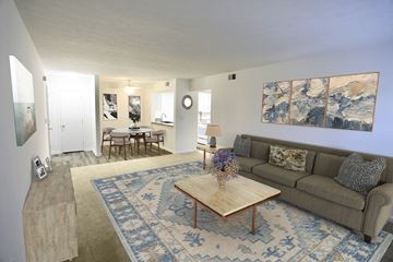 Indianapolis apartment for rent - a living room with a couch and a coffee table