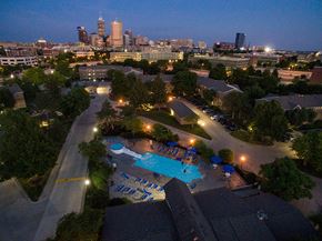 Indianapolis apartment for rent - Lockefield Gardens downtown Indy view with large pool