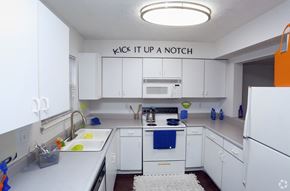 Indianapolis apartment for rent - a kitchen with white cabinets and a sink  it up a notch