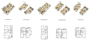 Clarkston apartment for rent - the floor plans of different units of a building