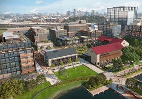 Baltimore apartment for rent - an aerial view of the university of memphis campus with the downtown memphis skyline in the