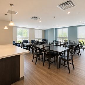 Monaca apartment for rent - A large conference room with a long table and chairs.