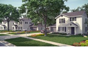 Altoona apartment for rent - A row of houses with a tree in front of the first house.