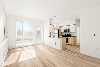 Light brown faux wood flooring at the duo apartments in university place