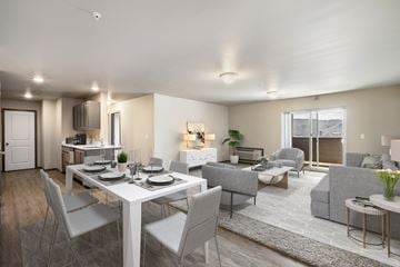 East Wenatchee apartment for rent - a living room and dining room with a table and chairs