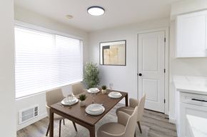 Redmond apartment for rent - Staged dining area in renovated Redmond, WA apartment at Melrose on 91