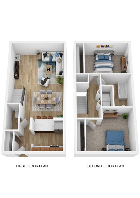 Floor plan for 2 beds, 1.5 baths, 920 sqft