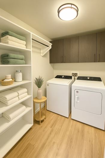 Full size washers & dryers in every home