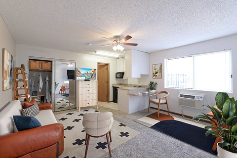 Floor plan for studio, 1 bath, 318 sqft