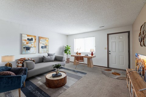 Floor plan for 1 bed, 1 bath, 636 sqft