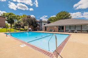 Omaha apartment for rent - Applewood Pointe Swimming Pool at Dusk