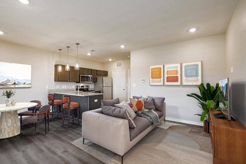 Floor plan for 1 bed, 1 bath, 727 sqft