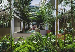 Encino apartment for rent - Courtyard with lush landscaping
