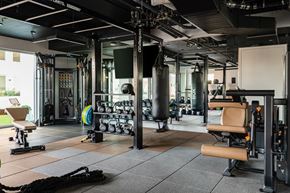 Los Angeles apartment for rent - a gym with a lot of equipment and weights